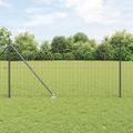 vidaXL Európsky plot s hrotmi 25 x 1,2 m PVC potiahnutá oceľ Sivá