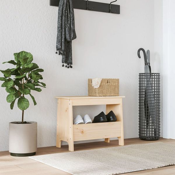 vidaXL Lavička do predsiene 60x28x45 cm masívna borovica