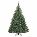 vidaXL Umelý vianočný stromček s 300 LED-i Zelená 180 cm PE a PVC
