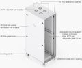 Ubiquiti UniFi 42U Rack Cabinet 1000 Glass - Stojanový rozvaděč, výška 42U, ventilátory, prosklené dveře Serverový rack, 42U, 4-post, sklenené dvere, 800 kg nosnost, ventilátory, uzamykatelný, bílý