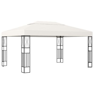 vidaXL Altánok 3x4 m, krémový, látka