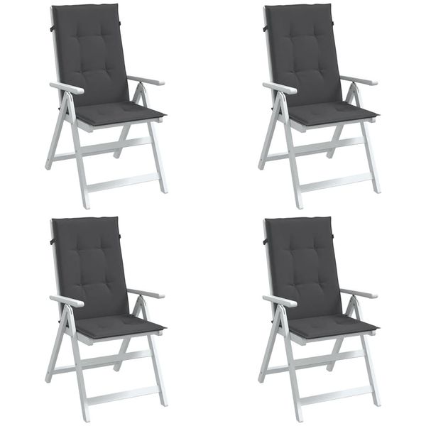vidaXL Vankúše na stoličky 4 ks antracitová melanž 120x50x4 cm látka