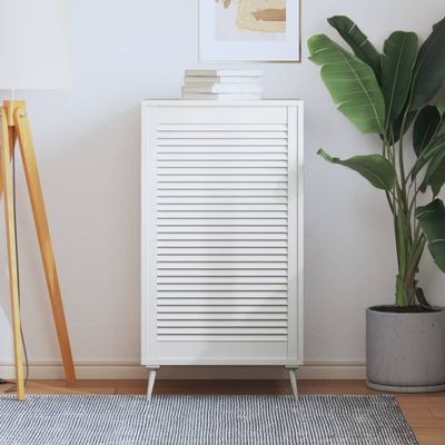 vidaXL Lamelové dvierka na skrinku, biele 99,3x59,4 cm, borovica