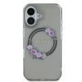 Puzdro Guess pre iPhone 16 6,1" GUHMP16SHFWFCK IML Flowers Wreath čierne MagSafe