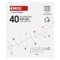 LED girlanda - kamienky, 1,2 m, 3x AA, vnútorné, teplá biela, časovač