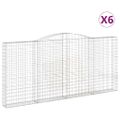 vidaXL Oblúkové gabiónové koše 6ks 400x30x180/200cm pozinkované železo