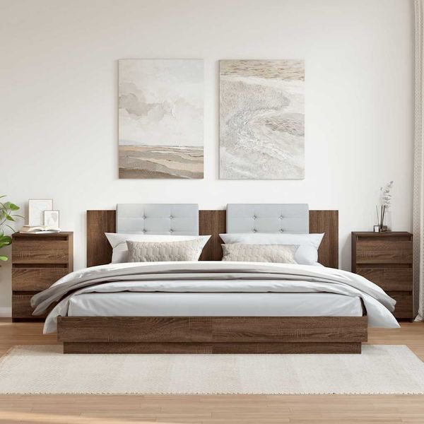 vidaXL Nočné stolíky 2 ks hnedý dub 40x35x62,5 cm spracované drevo