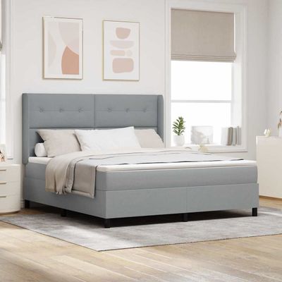 vidaXL Posteľ s pružinovým rámom Svetlosivá 200 x 180 cm látka