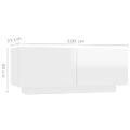 vidaXL TV skrinka s LED svetlami lesklá biela 200x35x40 cm