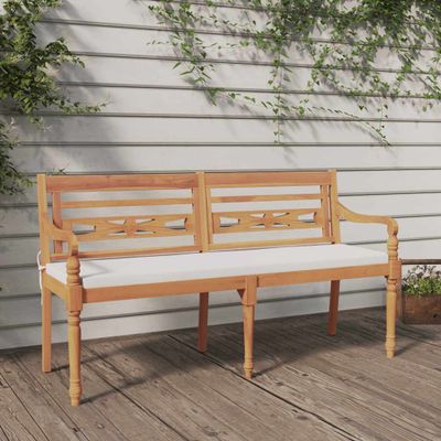 vidaXL Lavička Batavia s podložkou 150 cm tíkový masív