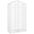 vidaXL Oblúkový gabionový kôš 100x50x160/180 cm pozinkované železo