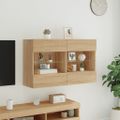 vidaXL TV nástenná skrinka s LED svetlami dub sonoma 98,5x30x60,5 cm