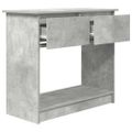 vidaXL konzolový stolík so zásuvkami betónová sivá 85,5x38,5x74,5 cm