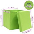 vidaXL Úložné boxy s vekom 4 ks, zelené 32x32x32 cm, látka