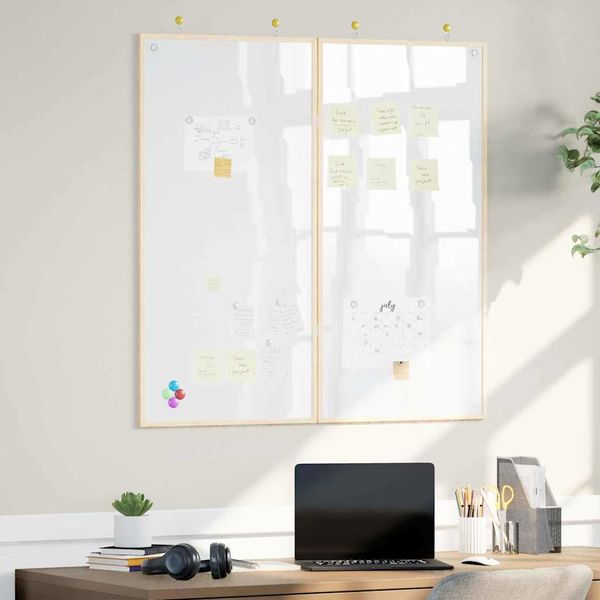 vidaXL Informačná nástenka Biela 100 x 100 x 1,4 cm Borovicový masív