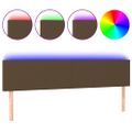 vidaXL Čelo postele s LED tmavohendé 200x5x78/88 cm látka