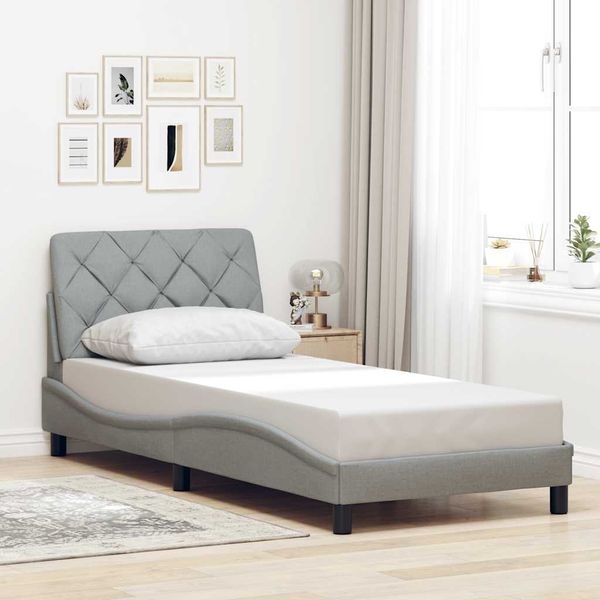 vidaXL Rám postele bez matraca bledosivý 80x200 cm látka