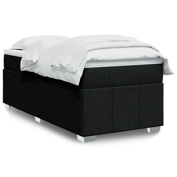 vidaXL Posteľný rám boxspring s matracom čierny 80x200 cm látka