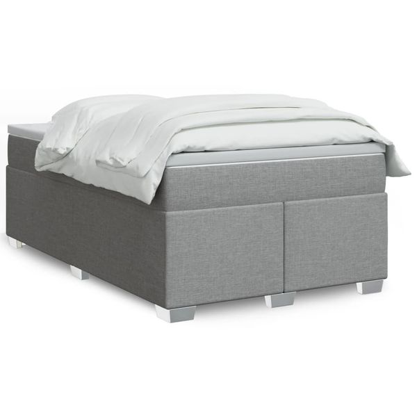 vidaXL Boxspring posteľ s matracom bledosivá 120x190 cm látka