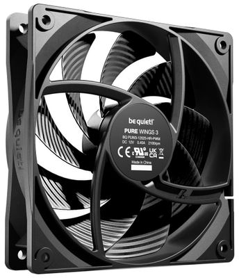 Be quiet! / ventilátor Pure Wings 3 / 120mm / PWM / high-speed / 4-pin / 30,9dBA Ventilátor, 120mm, Rifle ložisko, 4pin PWM, 30,9dBA, výška 25mm, čierny