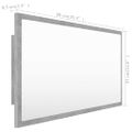 vidaXL Kúpeľňové zrkadlo s LED, betónovo sivé 90x8,5x37 cm, akryl
