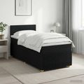 vidaXL Posteľ boxspring s matracom Čierna 90 x 200 cm Látka