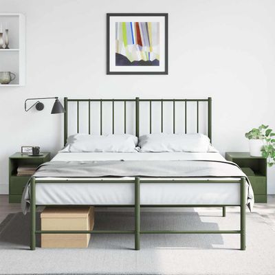 vidaXL Nočné stolíky 2 ks olivovozelené 34,5x39x44 cm oceľ