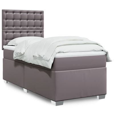 vidaXL Boxspring posteľ s matracom sivá 80x200 cm umelá koža