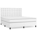 vidaXL Boxspring posteľ s matracom biela 180x200 cm umelá koža