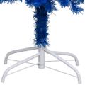 vidaXL Osvetlený umelý vianočný stromček s guľami, modrý 240 cm, PVC