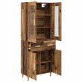 vidaXL Highboard Staré drevo 69,5 x 34 x 180 cm Kompozitné drevo