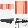 vidaXL Sklopná markíza Žltá a oranžová 400 × 300 cm Polyester