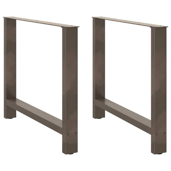 vidaXL Nohy k jedálenskému stolu, prírodná oceľ, 2 ks, 90 x (72-73) cm, oceľ
