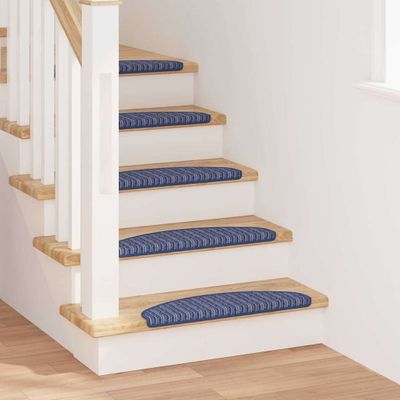 vidaXL Samolepiace schodové rohože 15 pcs Modrá 65 x 21 x 4 cm