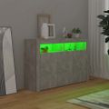 vidaXL Komoda s LED svetlami betónová sivá 116x30x75 cm