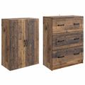 vidaXL Sada skríň 2 ks 66 x 34,5 x 87 cm Kompozitné drevo Staré drevo