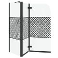 vidaXL Kúpeľňový plášť Čierna 120 x 67 x 129 cm Tvrdené sklo a hliník