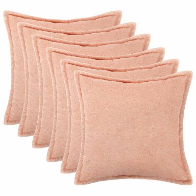 vidaXL Poťah na podložku 6 pcs HOUTEN Ružová 80 x 80 cm Bouclé