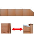 vidaXL Záhradný plot, 4 štvorcové + 1 šikmý panel, WPC 815 cm, hnedý