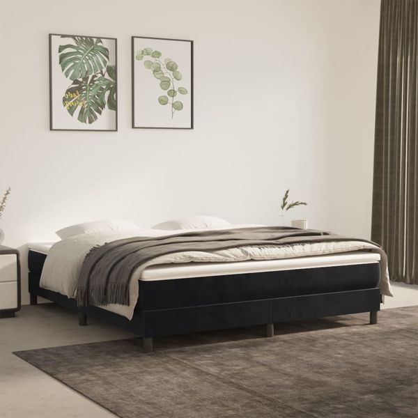vidaXL Matrac s taštičkovými pružinami stredná tvrdosť čierny 160x200x20 cm zamat
