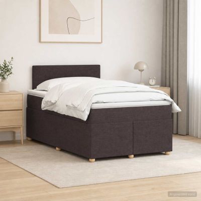 vidaXL Posteľ boxspring s matracom Tmavohnedá 120 x 200 cm Látka