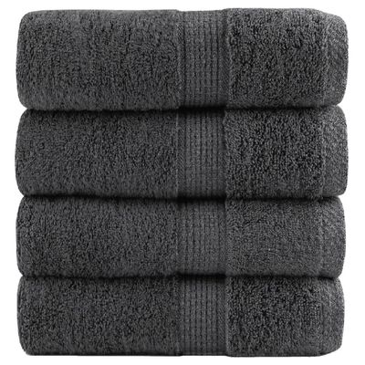 vidaXL Prémiové uteráky pre hostí SOLUND 4 ks antracitové 30x50 cm 600 g/m²