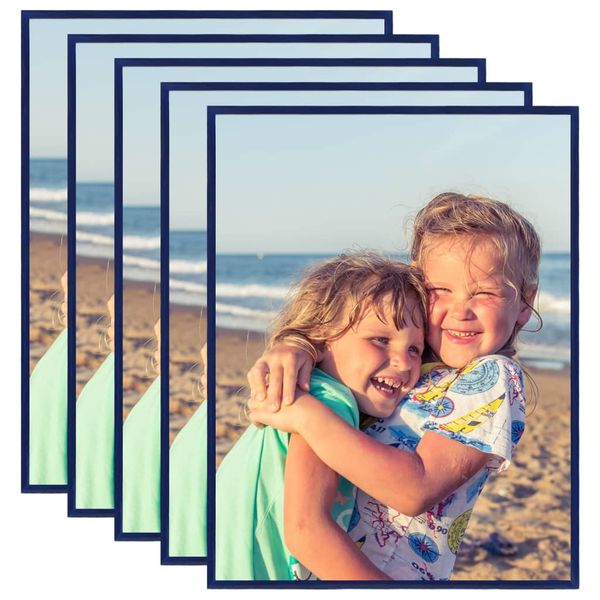 vidaXL Fotorámiky na stenu alebo stôl 5 ks modré 40x50 cm MDF