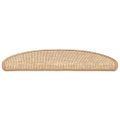 vidaXL Schodové rohože 15 ks 56x17x3 cm svetlohnedé polkruhové