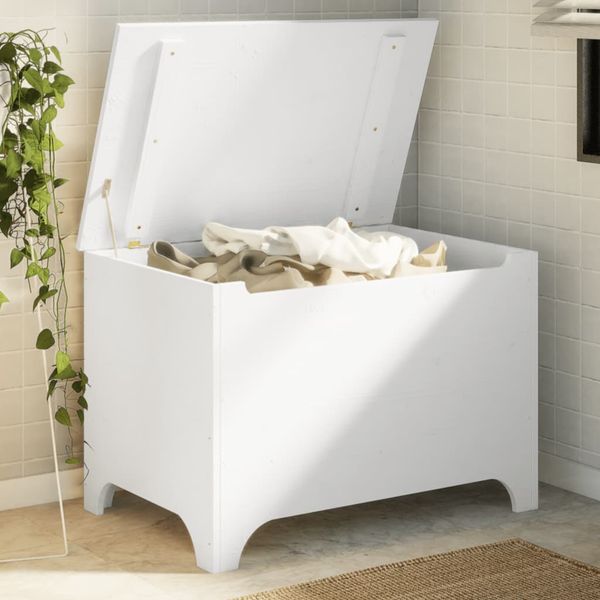 vidaXL Úložný box s vekom RANA biely 80x49x54 cm borovicový masív