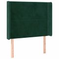 vidaXL Čelo postele so záhybmi tmavozelený 103x16x118/128 cm zamat