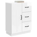 vidaXL Servírovacia skriňa Biela s vysokým leskom 66 x 34,5 x 87 cm