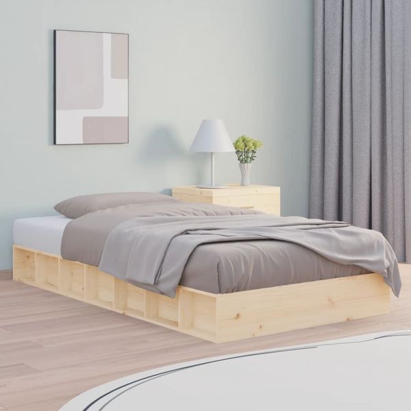 vidaXL Posteľný rám 90x190 cm jednolôžko masívne drevo