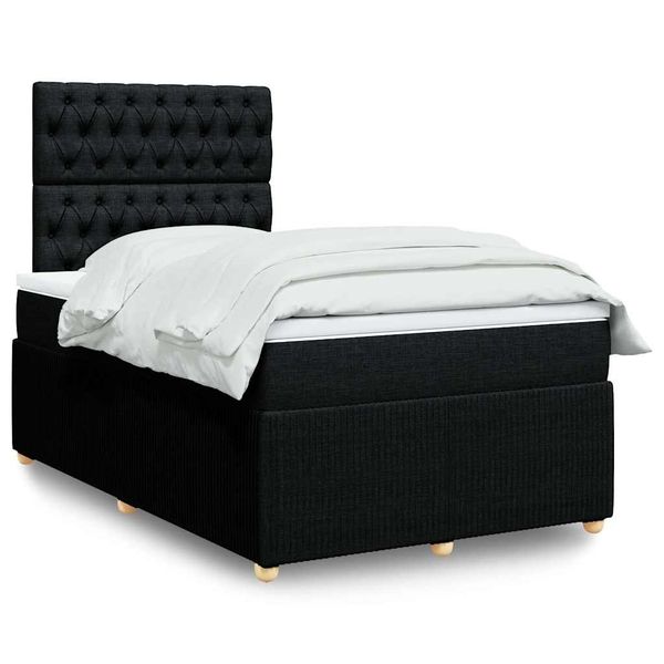 vidaXL Boxspring posteľ s matracom čierna 120x190 cm látka