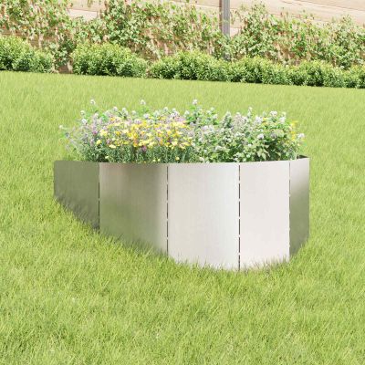vidaXL Obrubník trávnika 100 x 45 cm Oceľ Strieborná